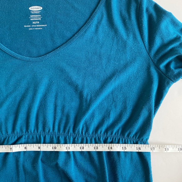 4/$20 OLD NAVY XS Teal Empire Waist Maternity V-Neck Top - Picture 12 of 15